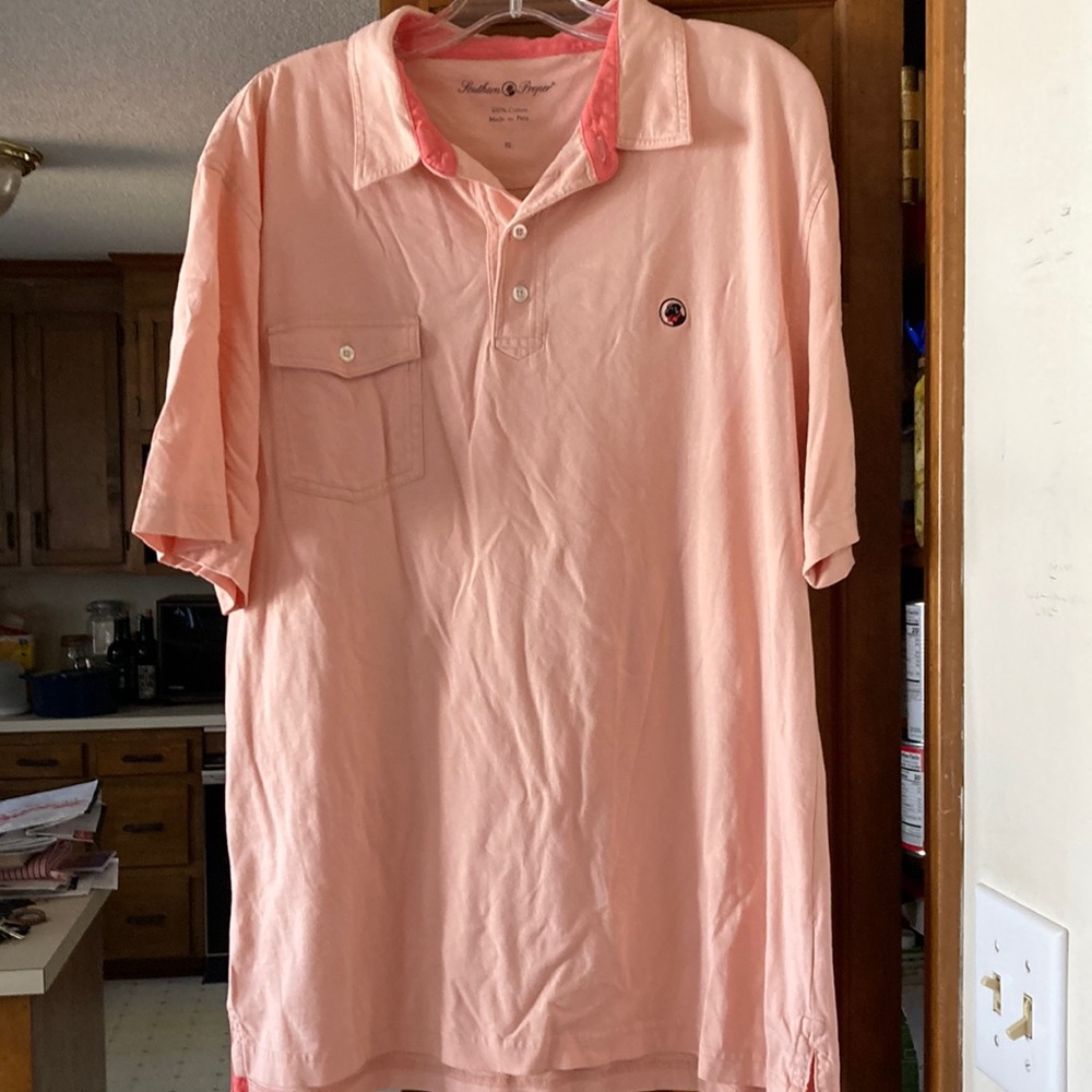 Southern Proper peach polo